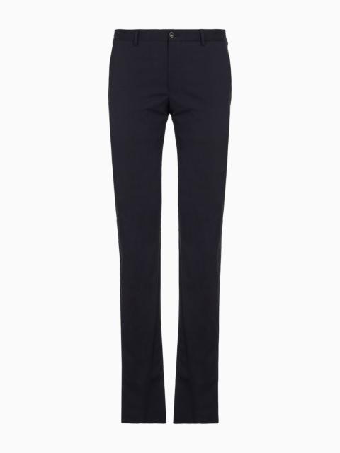 Virgin wool flat-front trousers