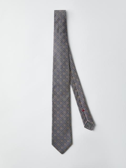 Brunello Cucinelli Silk tie with geometric design