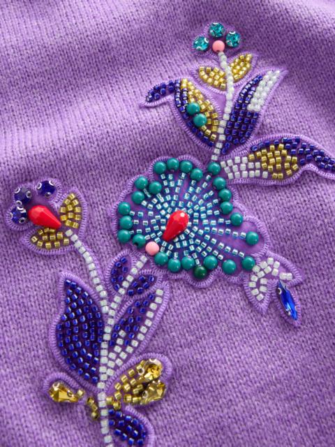 BODEN Ria Embellished Knit T-Shirt-Amethyst Purple