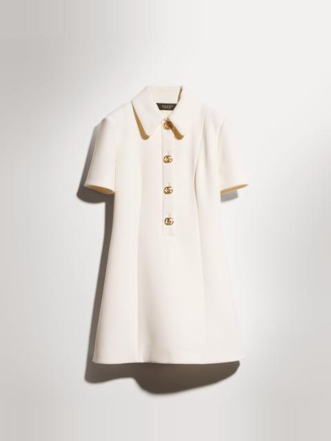 GUCCI Crêpe wool dress with Double G button