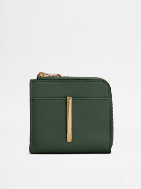 Tod's CARD HOLDER IN LEATHER - GREEN