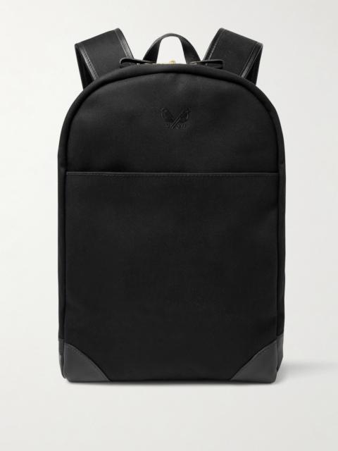 BENNETT WINCH Leather-Trimmed Cotton-Canvas Backpack