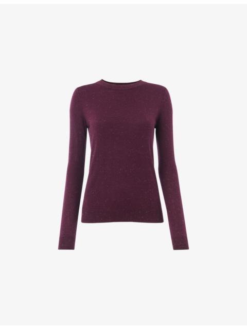 WHISTLES Annie Slim-Fit Metallic-Knit Jumper