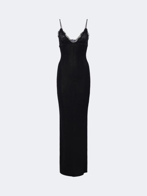 AYA MUSE Oana lace-trimmed cotton-blend maxi dress