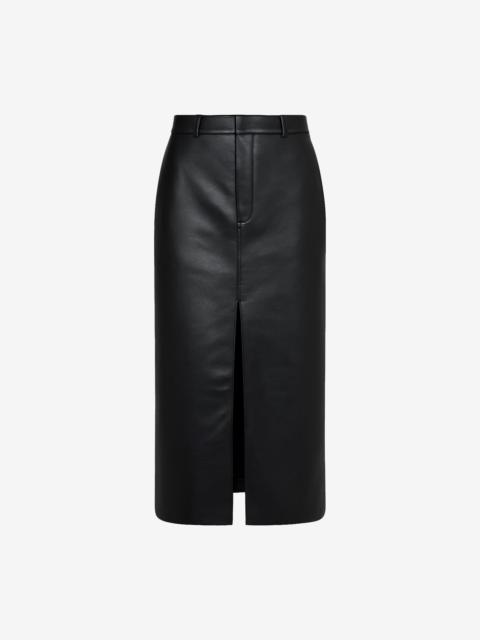 The Frankie Shop Maybelle Faux Leather Front Slit Pencil Skirt - Black