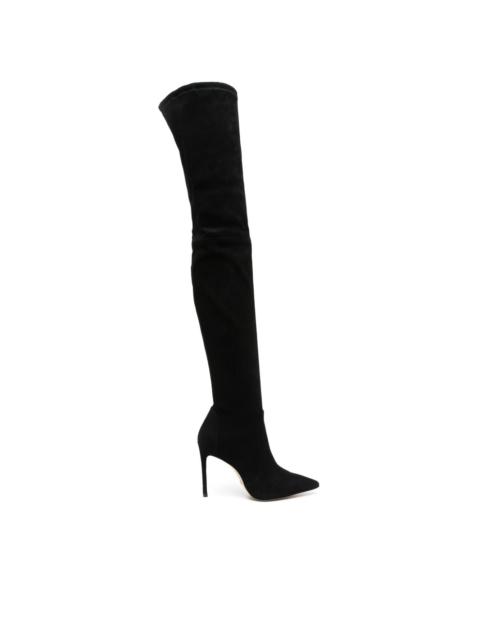 100mm suede thigh-high boots