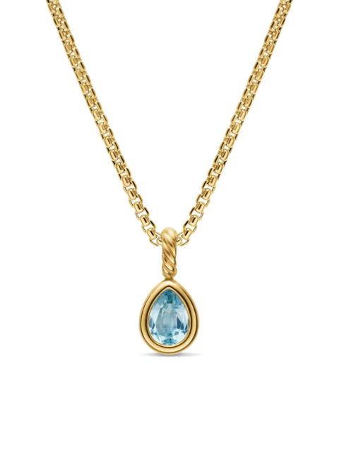 DAVID YURMAN Women's Mini Pear Cut Amulet in 18K Yellow Gold, 11MM - Sky Blue Topaz