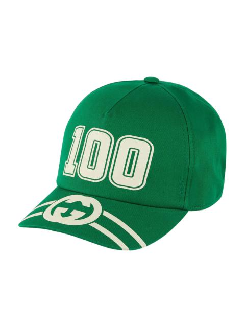 GUCCI Gucci 100 Baseball Velcro Strap Cap Green/White