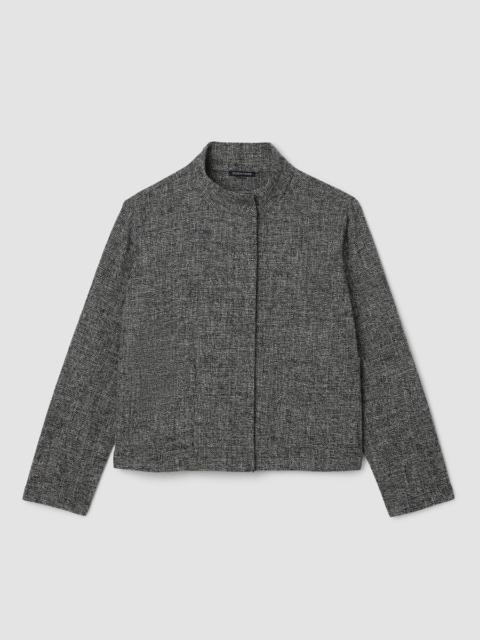 EILEEN FISHER Organic Cotton Tweed Stand Collar Jacket