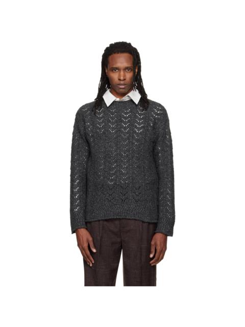 NULLUS Gray Eyelet Sweater