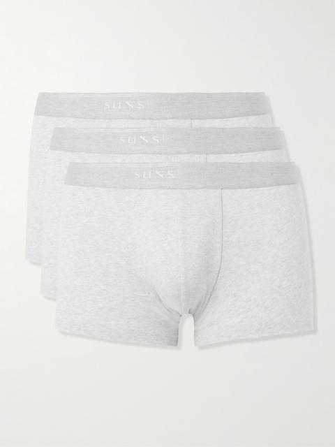 Sunspel Three-Pack Stretch-Cotton Boxer Briefs