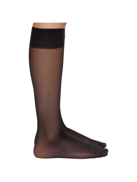 Wolford Black Satin Touch 20 Knee-High Socks