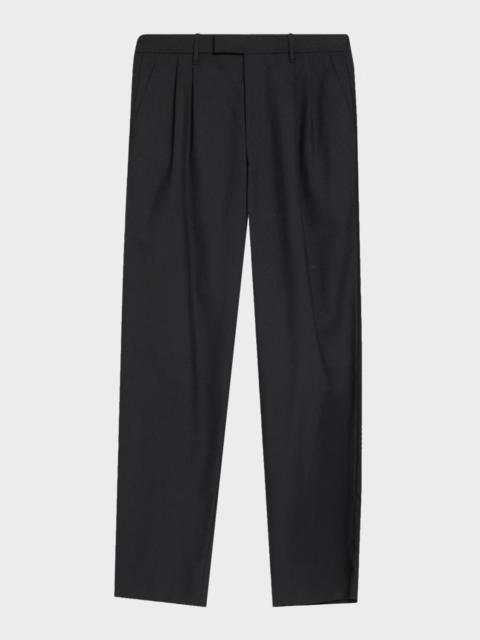 Vince Men's Twill Straight-Leg Pleated Trousers