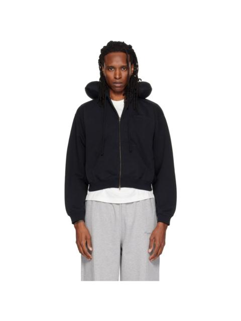 VETEMENTS Black Neck Pillow Fitted Zip Up Hoodie