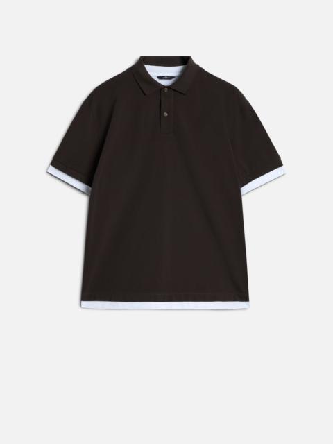 7 For All Mankind DOUBLE LAYER POLO in Espresso