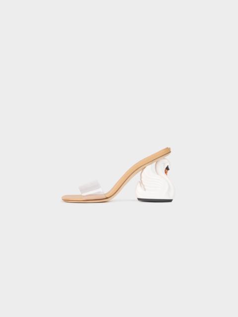 A.W.A.K.E. MODE FAYE SHOES WITH SWAN HEEL TRANSPARENT WHITE