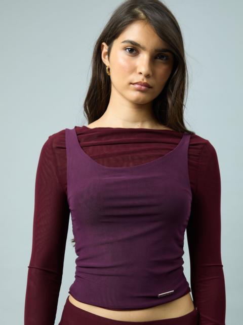 House of Sunny DOUBLE LAYER LONG SLEEVE MESH TOP