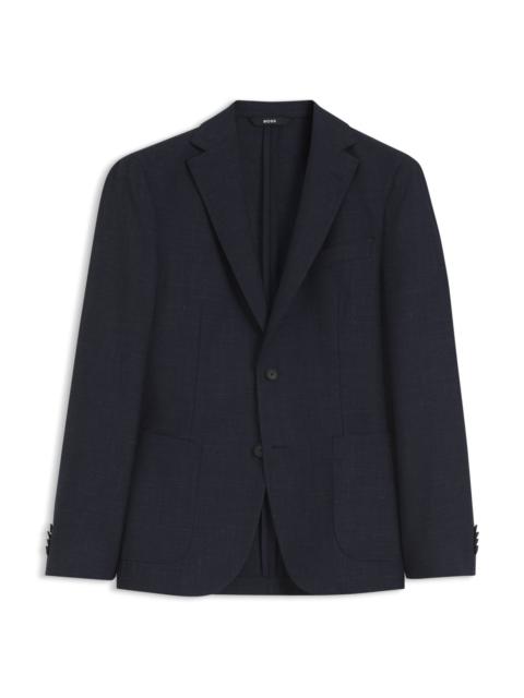 BOSS SLIM-FIT JACKET IN VIRGIN WOOL AND LINEN