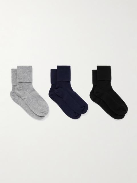 Johnstons of Elgin Set Of Three Ribbed Cashmere-blend Socks