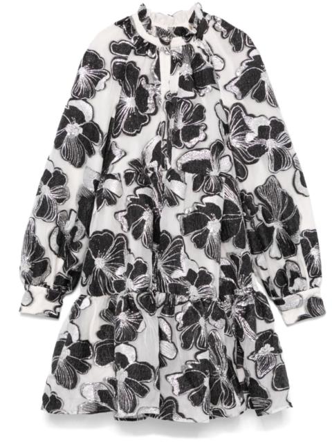 STINE GOYA Anemone-jacquard tier mini dress