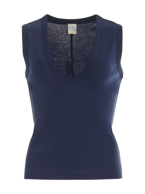 FLORE FLORE Dewi Organic Cotton Tank Top navy