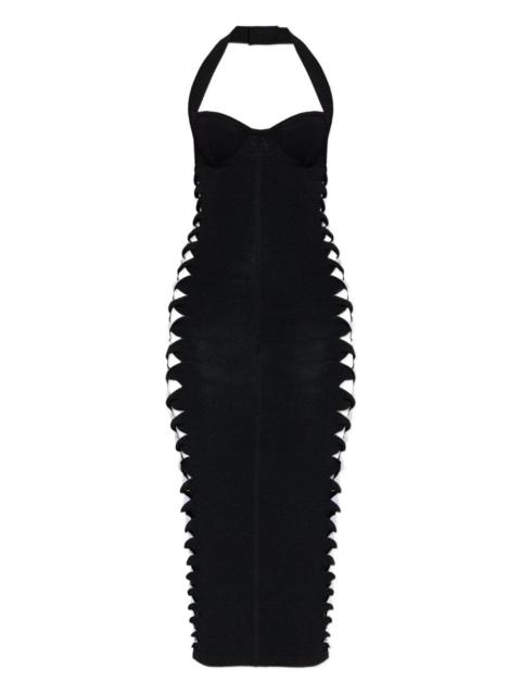 Balmain cut out-detailed midi dress