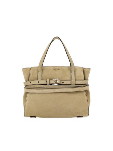 Moschino Tie Me buckle-suede tote bag