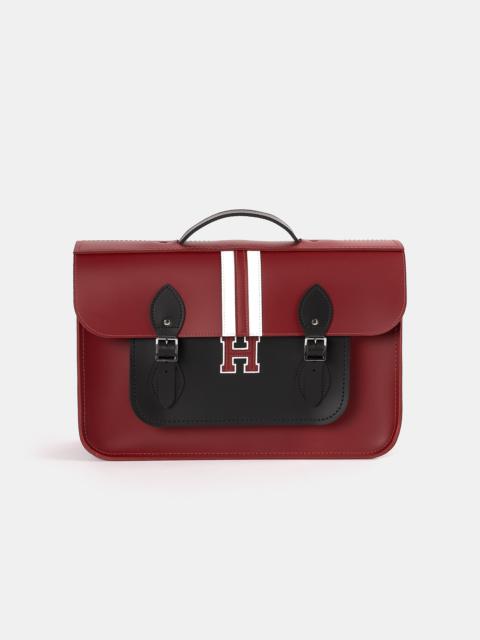 Cambridge Satchel The 15 Inch Batchel - Red with Harvard Stripe