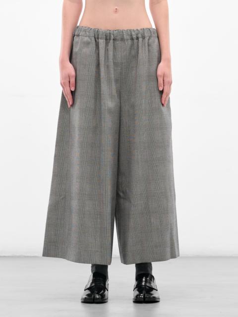 Comme Des Garçons Gray Check Elasticated Baggy Trousers