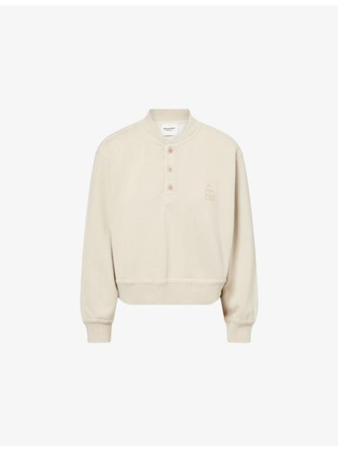 Isabel Marant Étoile Simony Embroidered-Logo Cotton-Blend Sweatshirt