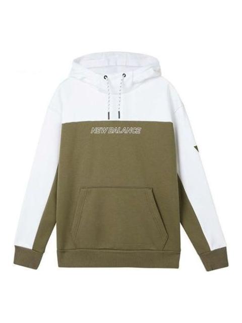 New Balance New Balance Casual Color Block Hoodie 'White Olive Green' AMT04368-OV