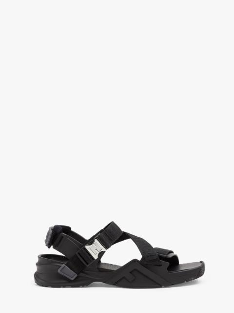 FENDI Black fabric sandals