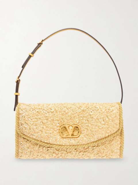 Valentino Leather-trimmed Cloqué Shoulder Bag