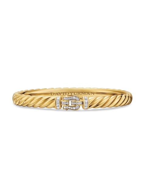 DAVID YURMAN Women's Sculpted Cable Buckle Bracelet in 18K Yellow Gold - Diamond