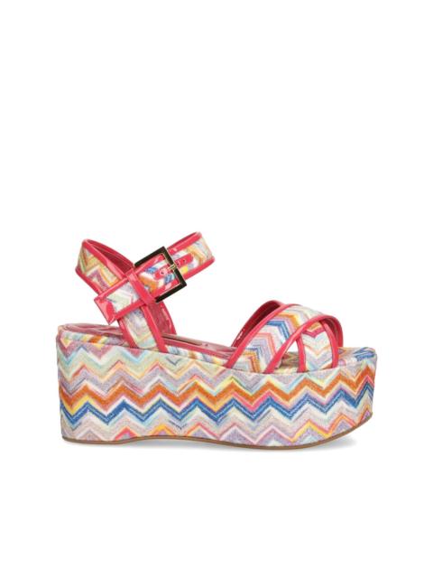 Missoni 85mm zigzag-patterned platform sandals