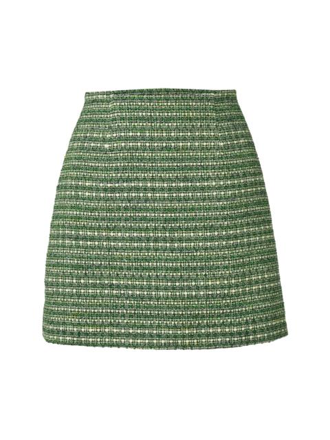CAROLINA HERRERA Women's Tweed Cotton-Blend Miniskirt - Green Multi