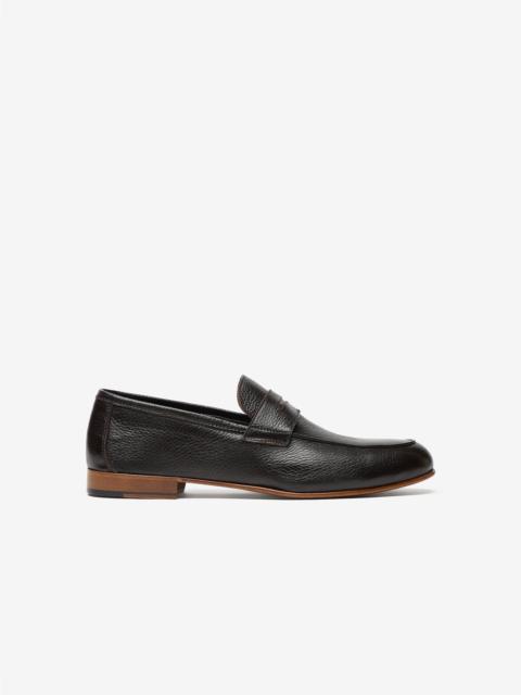 CORNELIANI Brown deerskin loafers