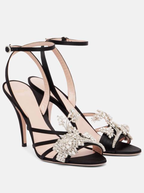 Valentino Ladycrush 100 embellished satin sandals