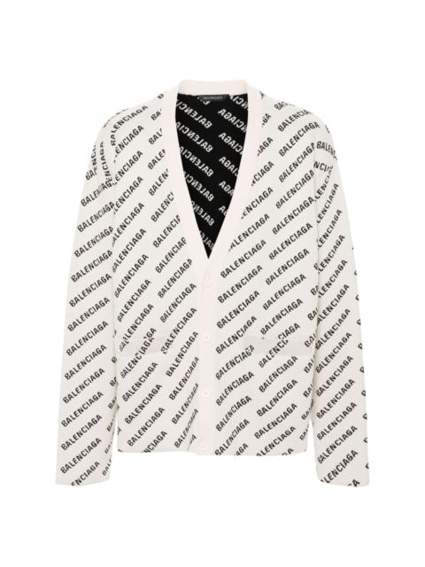 intarsia-logo cardigan