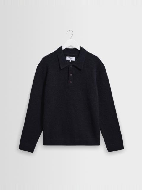 Wax London Ashford - Navy Fluffy Wool Polo