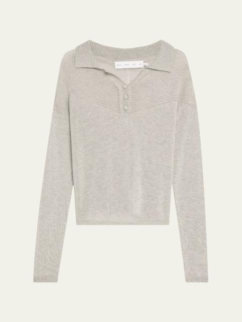 Proenza Schouler Nell Lightweight Cashmere Polo Sweater
