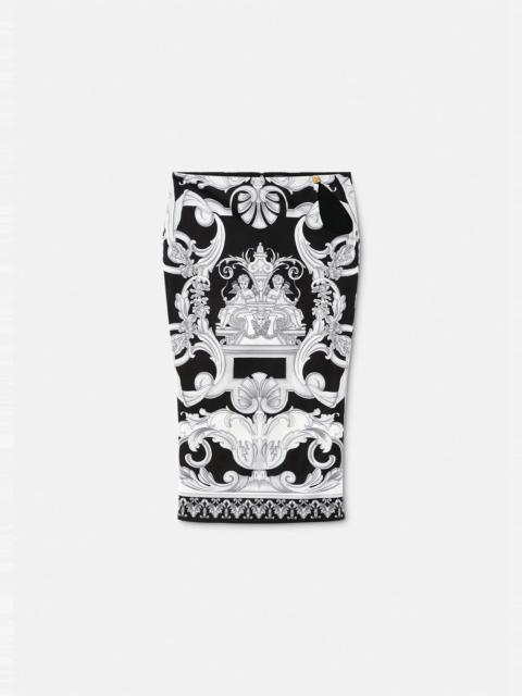 VERSACE Silver Baroque Midi Skirt