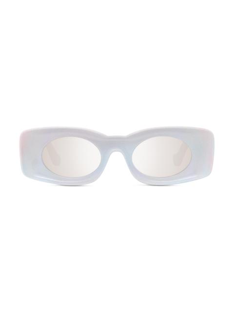 Loewe Men's LOEWE x Paula's Ibiza 49MM Square Sunglasses - White Sparkle Grey Mirror