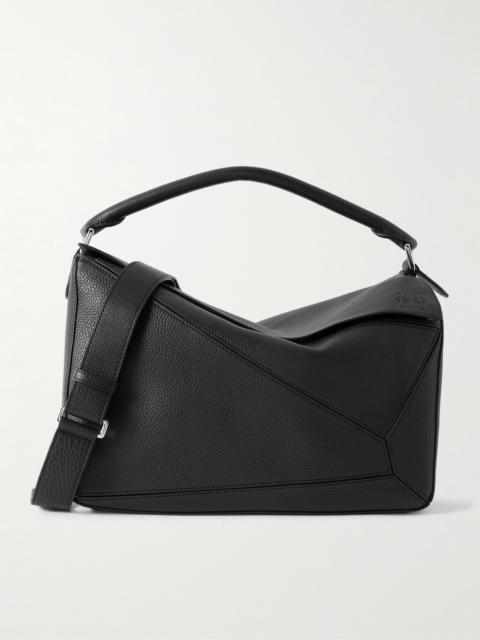 Loewe Puzzle Edge Large Logo-Debossed Full-Grain Leather Messenger Bag
