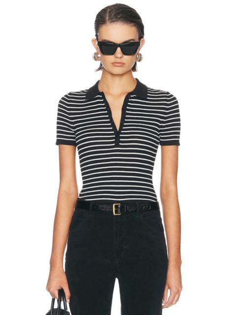 NILI LOTAN Fenna Stripe Polo Top