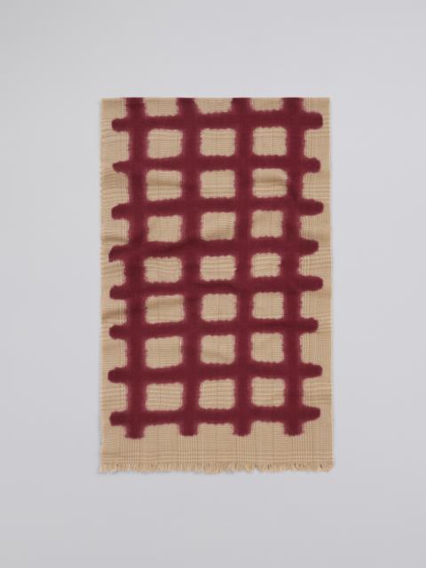 Marni CHECK DESIGN SPRAYED WOOL SCARF