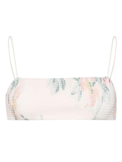 TOTEME smocked bandeau bikini top