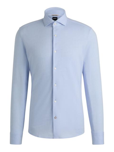 BOSS CASUAL-FIT SHIRT IN JACQUARD-PATTERNED COTTON JERSEY