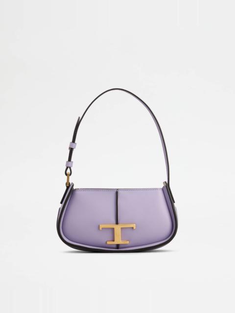 Tod's T TIMELESS SHOULDER BAG IN LEATHER MICRO - VIOLET