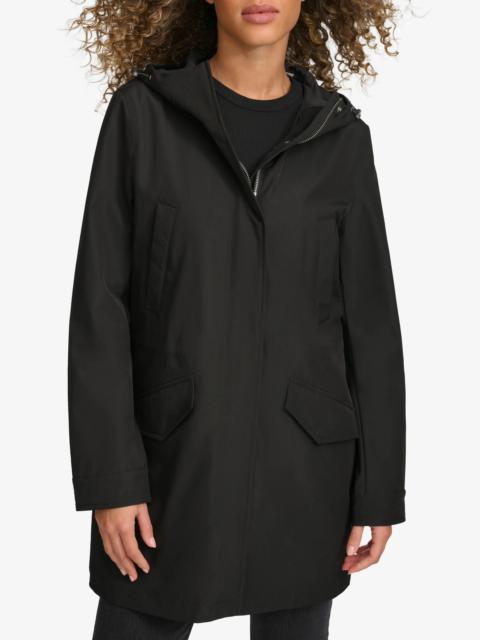 Techy Water Resistant Fishtail Hem Hooded Jacket